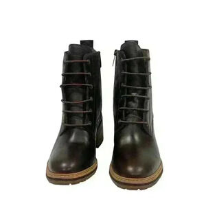 Timberland Sienna Women's Dark Brown Leather Heel Booties SZ US 10 EU 41.5 NWOB